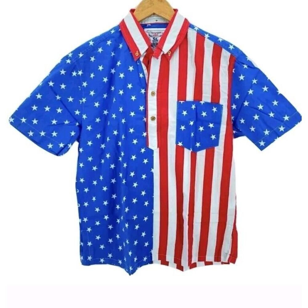New Chubbies Shirt Men Medium Nutter American Flag HEAD OF STATE Size Medium